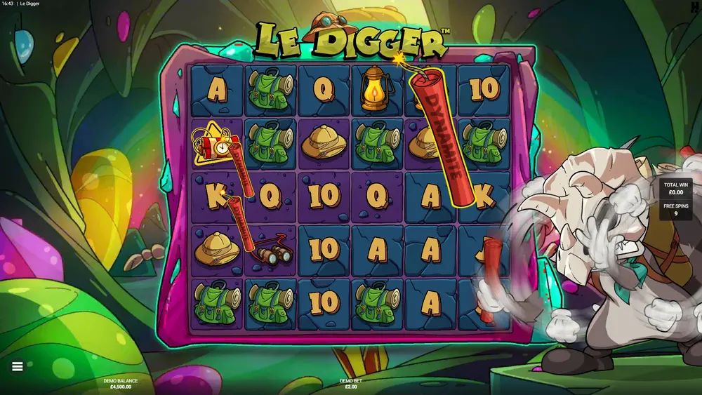 Le Digger Gold Digger bonus with 5 guaranteed dynamite blasts per spin