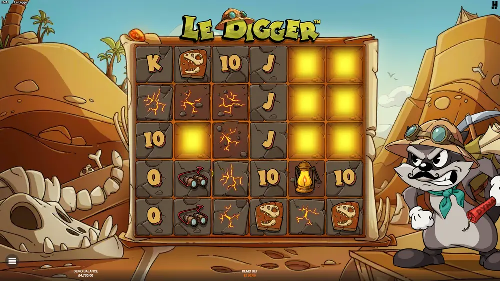 Le Digger Gold Reveals with diamond-tier coins and collector symbol on layer 3