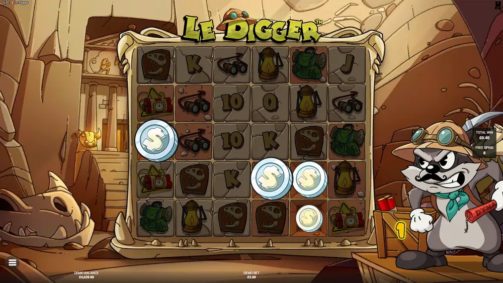 Tomb Service bonus mode in Le Digger with dynamite collector active